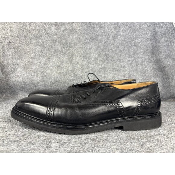 Giorgio\'s Palm Beach Shoes Mens Size 13 Black Leather Cap Toe Oxford Vibram Sole